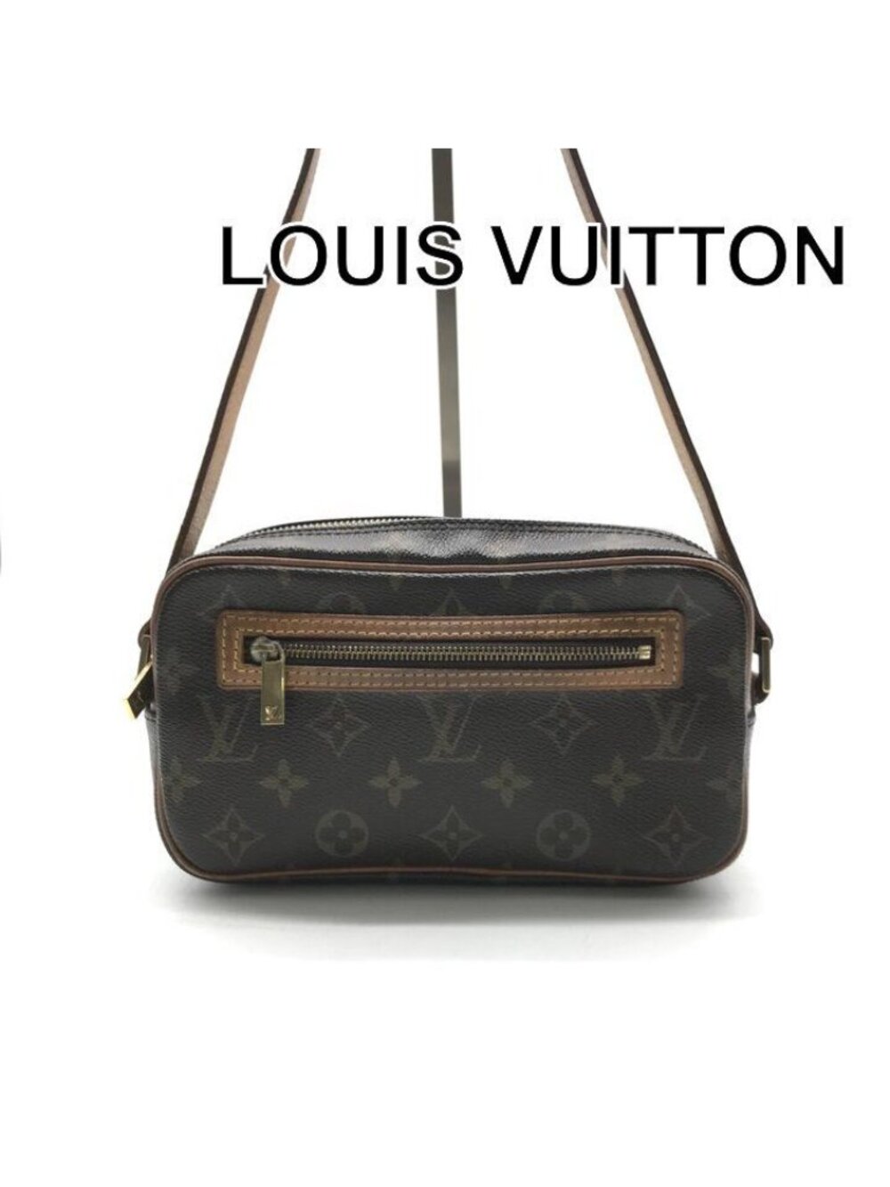 Louis Vuitton Monogram Pochette Cite Shoulder Bag Brown Leather